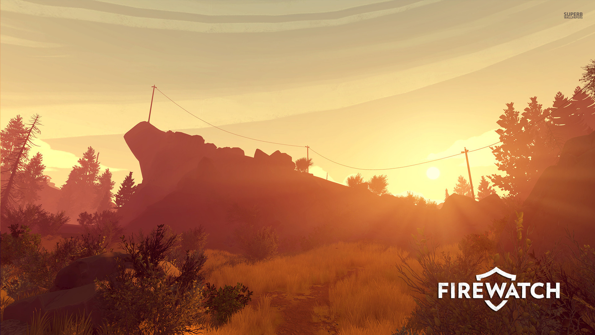 Orange Sunset In Firewatch Wallpaper - Firewatch Environments , HD Wallpaper & Backgrounds