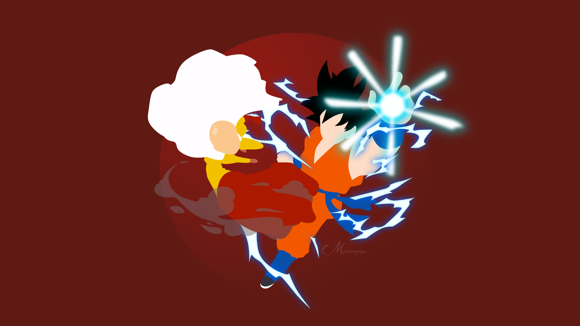 Saitama , Goku, Crossover, Dragon Ball, One Punch Man, - One Punch Man Minimalist , HD Wallpaper & Backgrounds