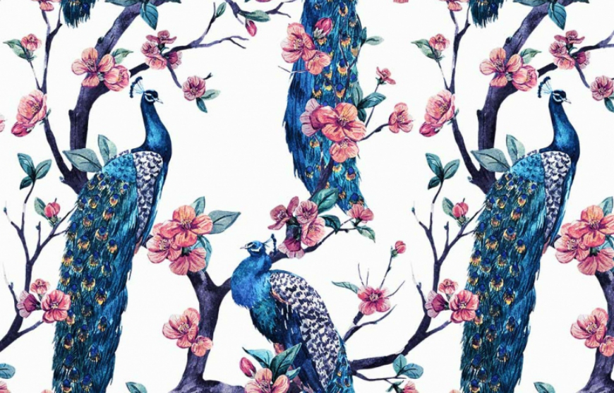 Peacock Pattern Hd Vector , HD Wallpaper & Backgrounds