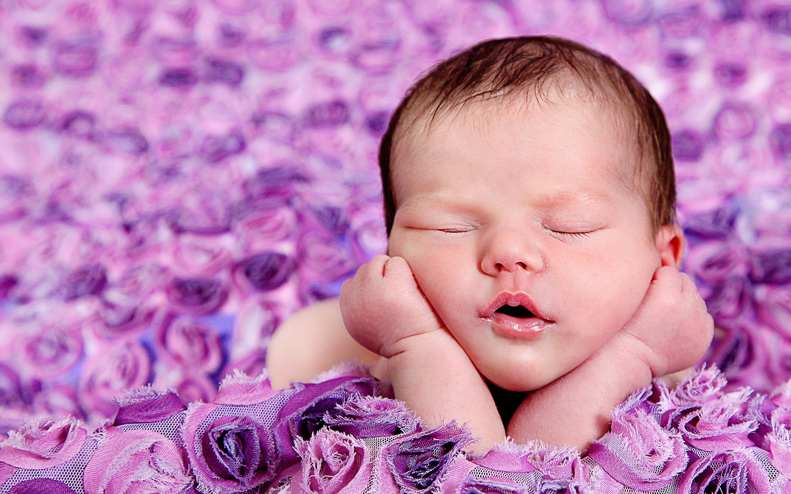 4k Sleeping Babies Desktop Wallpaper For Pc - Funny Newborn Baby Girl , HD Wallpaper & Backgrounds