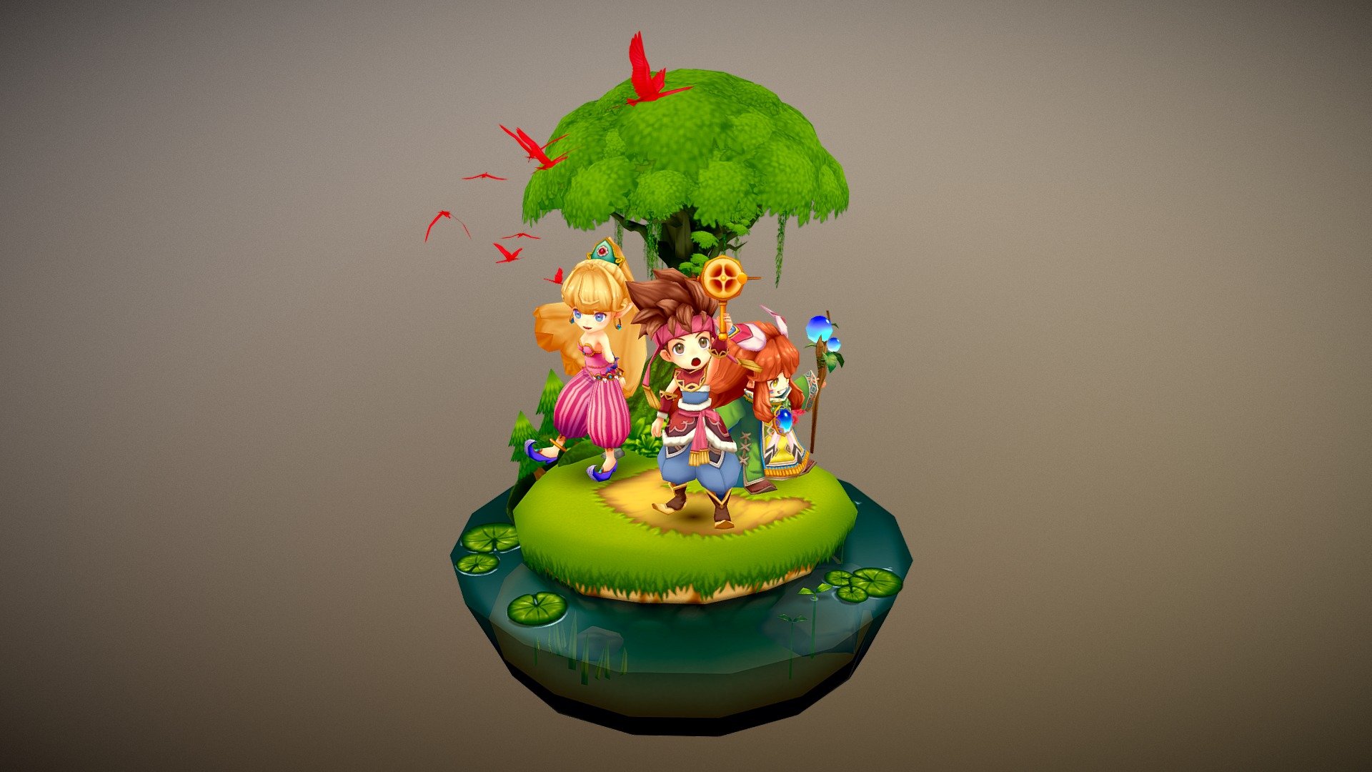 Secret Of Mana -fanart 3d Model - Secret Of Mana Fanart , HD Wallpaper & Backgrounds