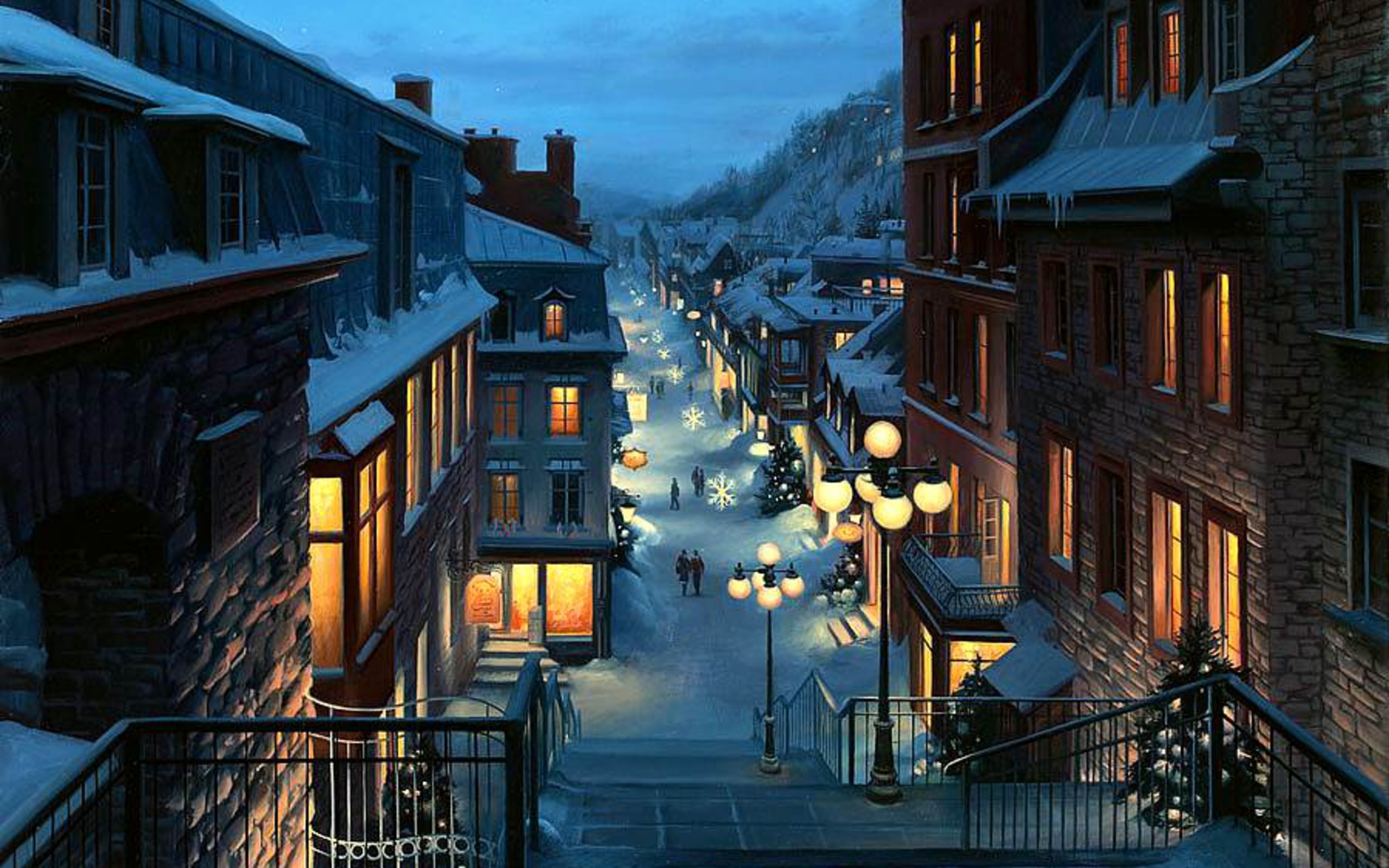 Stylishhdwallpapers Europe City Winter Christmas Night - Evgeny Lushpin , HD Wallpaper & Backgrounds