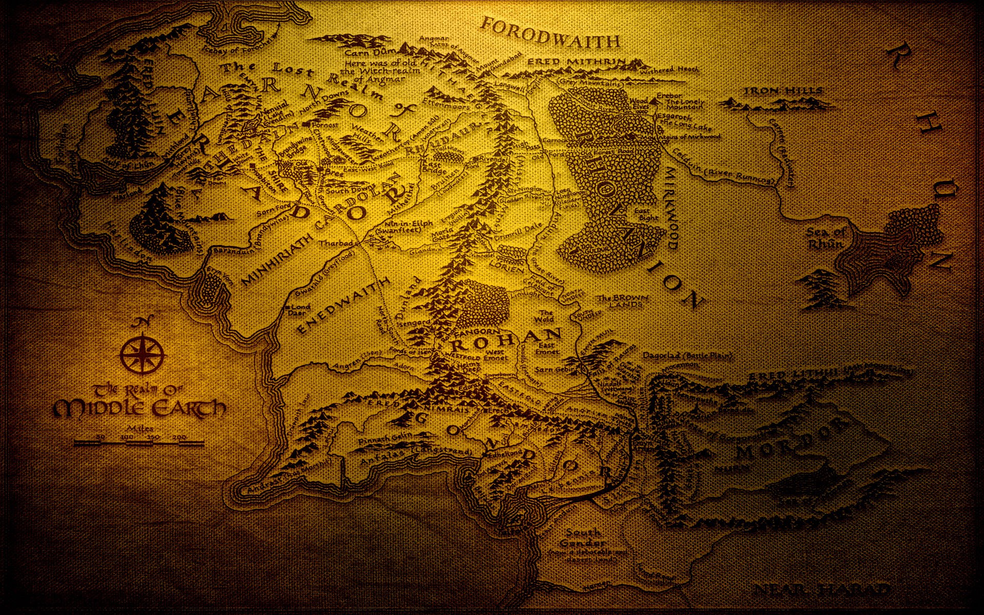 Senhor Dos Anéis Hd4 Papel De Parede - Lord Of The Rings Wallpaper Map , HD Wallpaper & Backgrounds