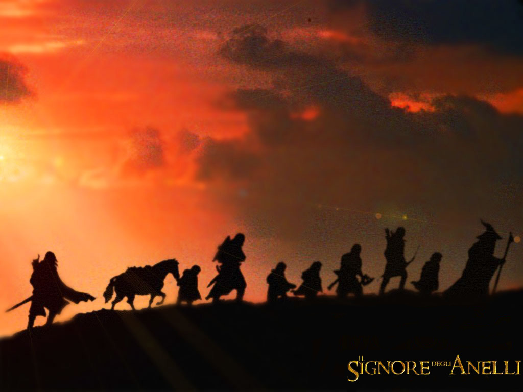 Fellowship Of The Ring Wallpaper Desocupado - Fellowship Of The Ring Silhouette Png , HD Wallpaper & Backgrounds