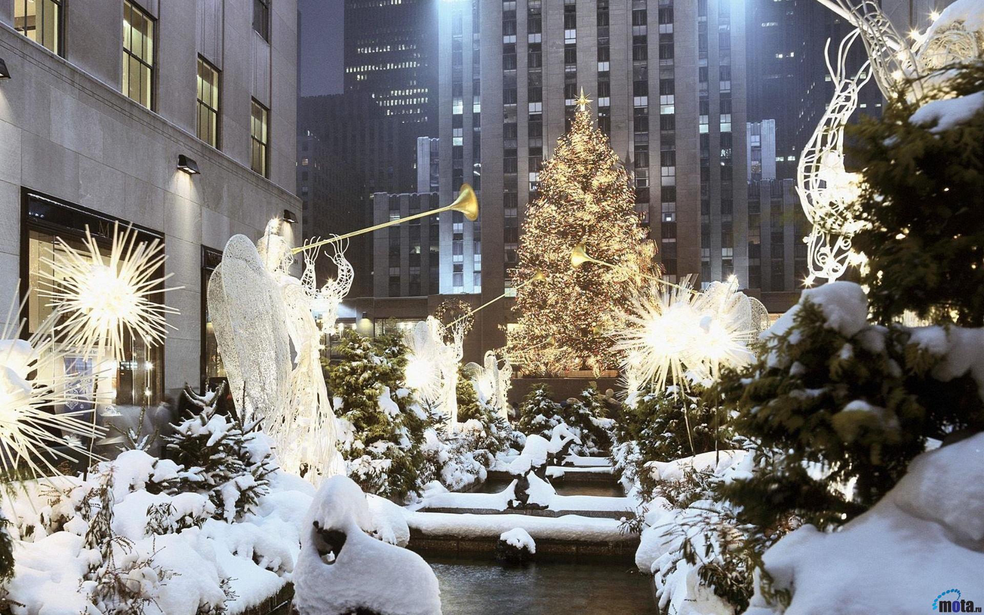 Funmozar New York City Wallpapers - Christmas In New York Snow , HD Wallpaper & Backgrounds
