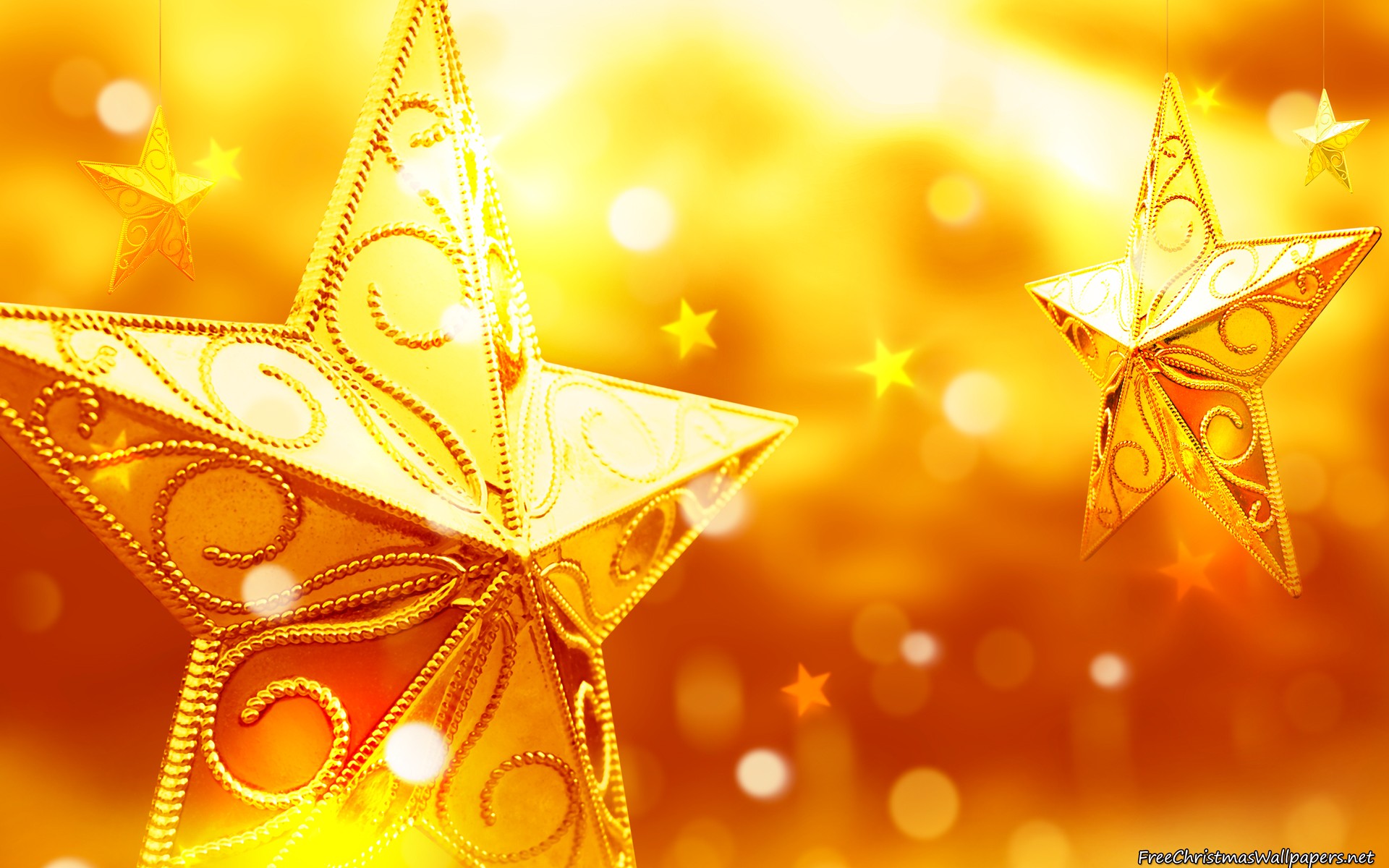 Yellow Christmas Star Ornaments - Star Christmas , HD Wallpaper & Backgrounds