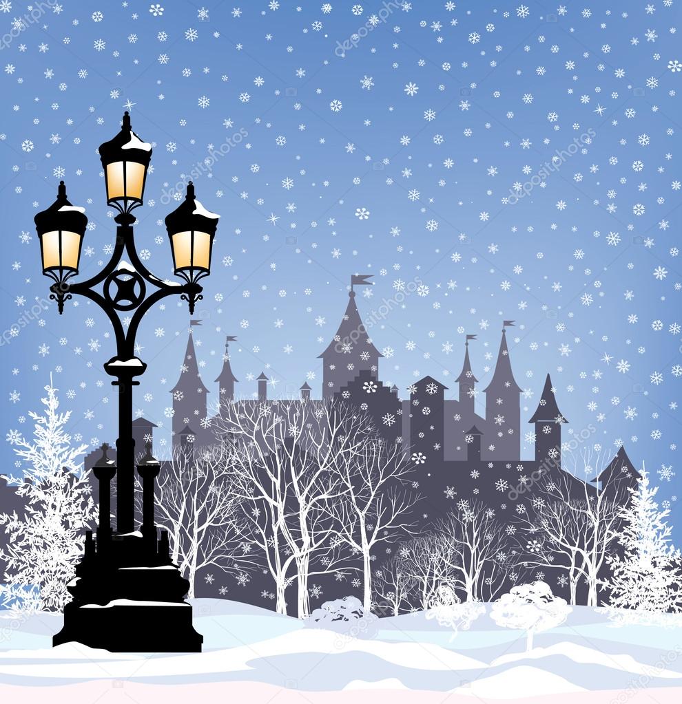 Winter Holiday Snow City Background - City Street Background Paris , HD Wallpaper & Backgrounds