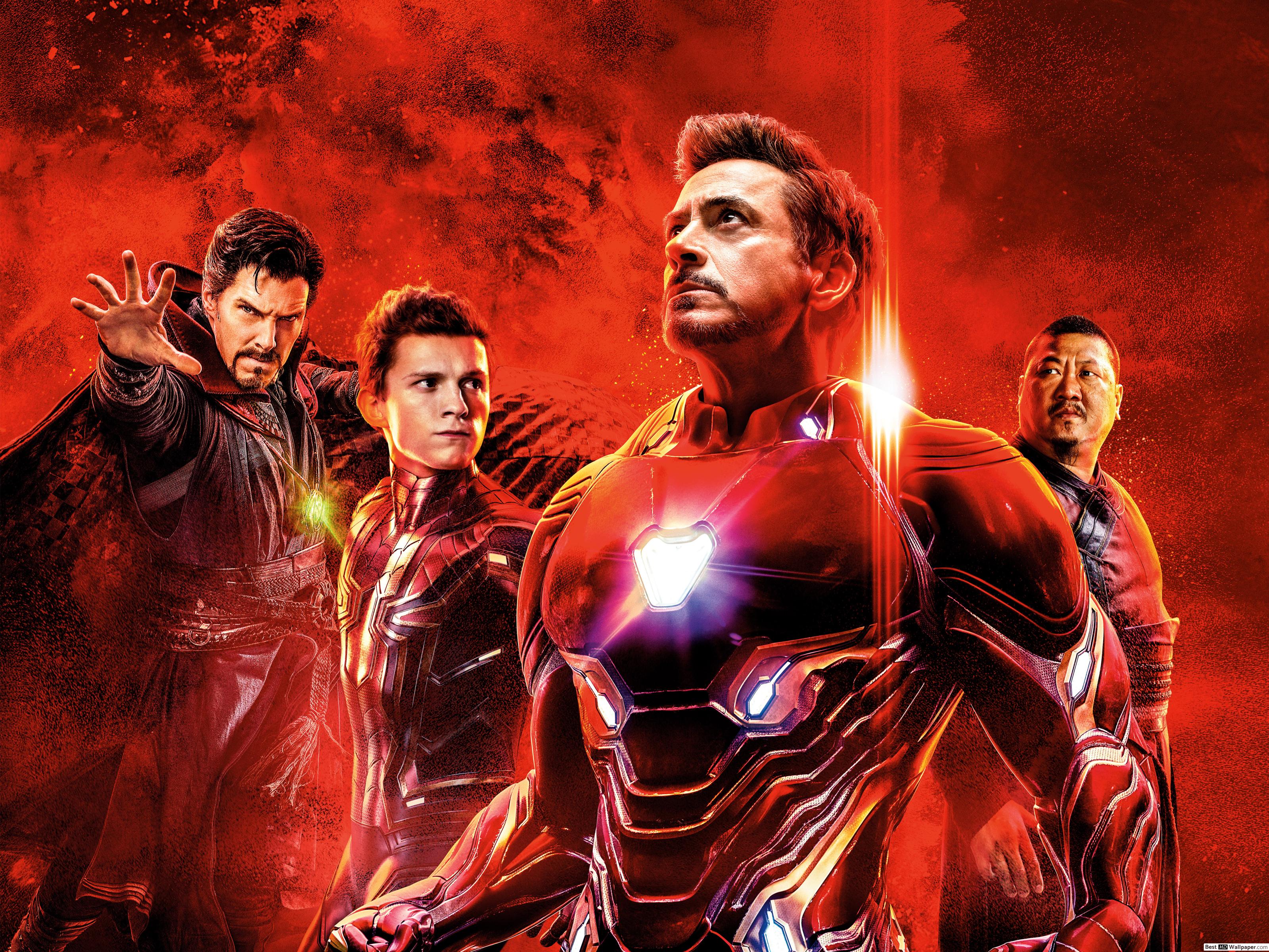 Doutor Estranho, Homem Aranha, Homem De Ferro & Wong - Iron Man And Spiderman Endgame , HD Wallpaper & Backgrounds
