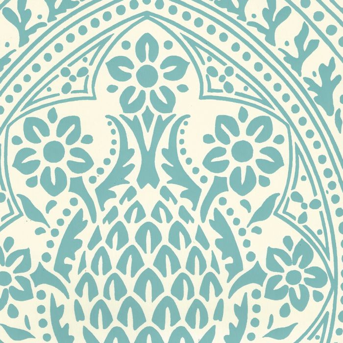 302133w Pina Pina Dark Turquoise On Off White Quadrille - Wallpaper , HD Wallpaper & Backgrounds