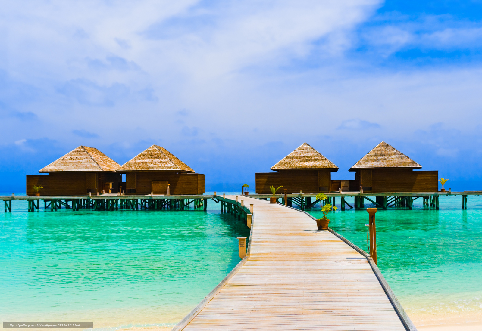 Download Wallpaper Caribbean, Sea, Water, Bungalows - Cabins In The Water , HD Wallpaper & Backgrounds