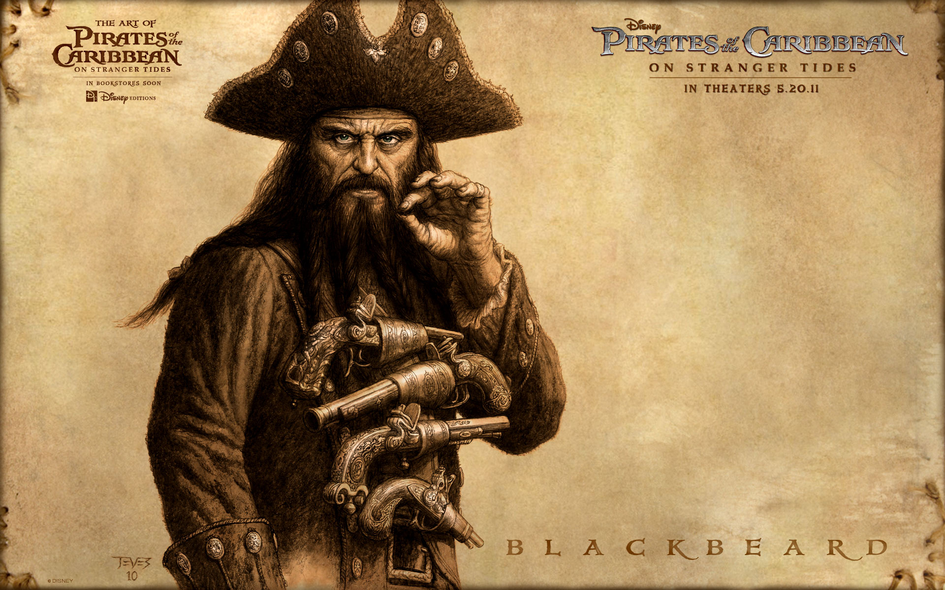 Pirates Of The Caribbean 4 Hd Wallpaper - Edward Teach , HD Wallpaper & Backgrounds