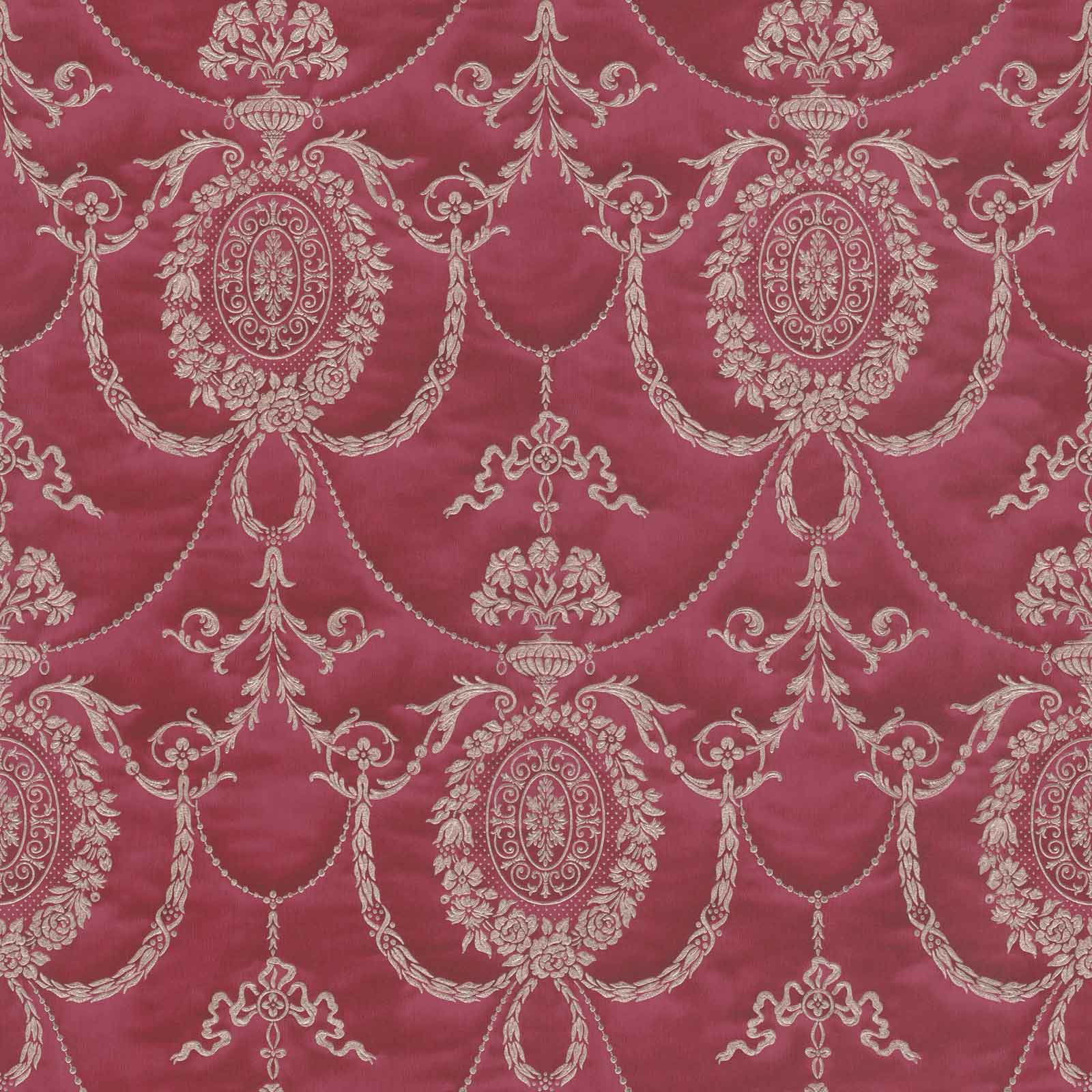 Satin Wallpaper Baroque Red Gold Gloss Rasch 532135 - Rasch Trianon , HD Wallpaper & Backgrounds