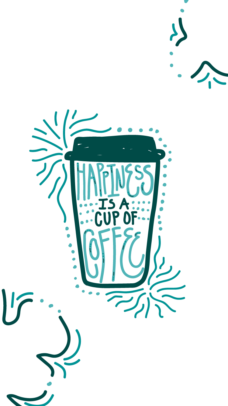 Happiness Is A Cup Of Coffee Phone Wallpaper - Phone Wallpaper Coffee , HD Wallpaper & Backgrounds