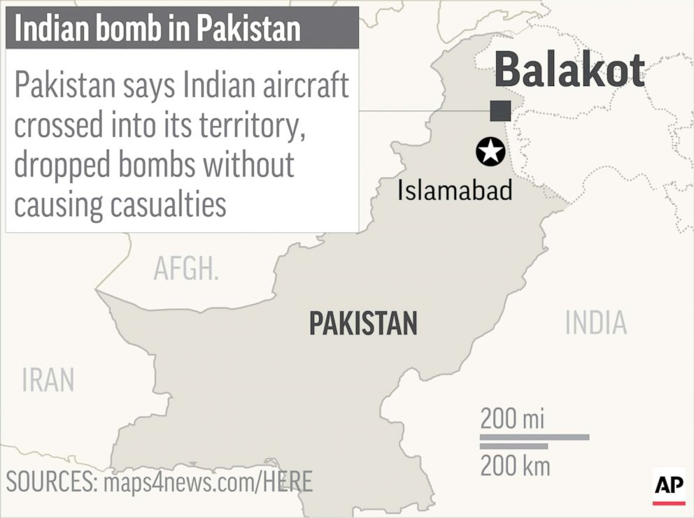 Map Shows The Location Of Balakot, Pakistan, Where - Associated Press , HD Wallpaper & Backgrounds