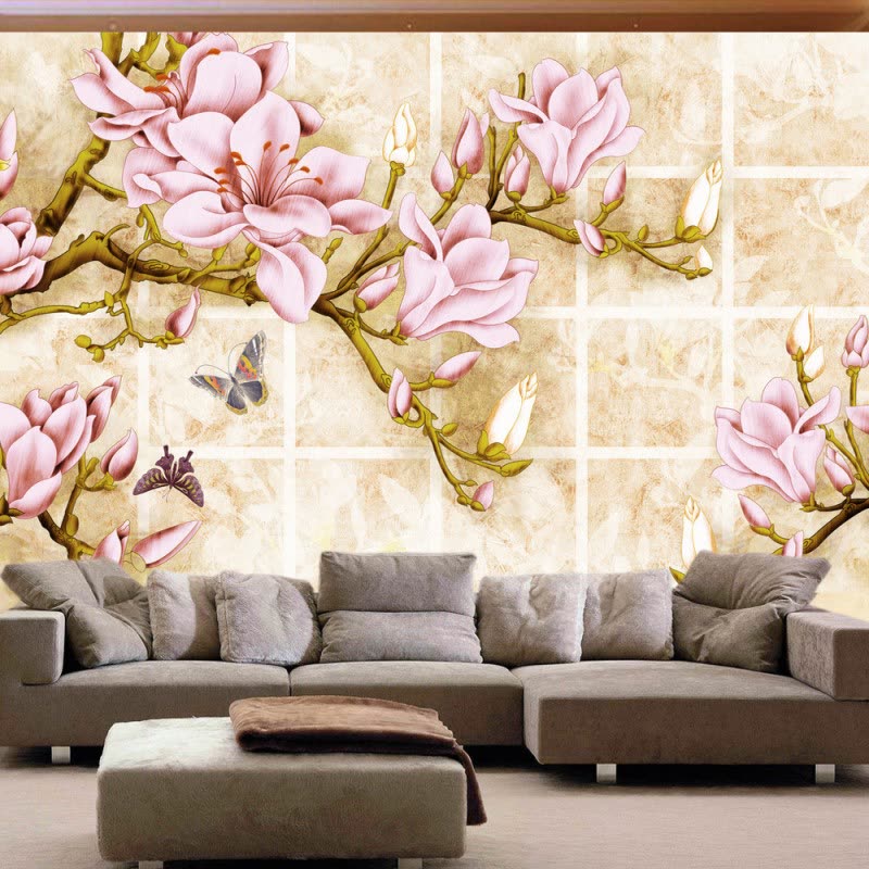 3d Mural Custom Wallpaper Roll Pink Tulip Butterfly - Modern Paintings For Bedroom , HD Wallpaper & Backgrounds