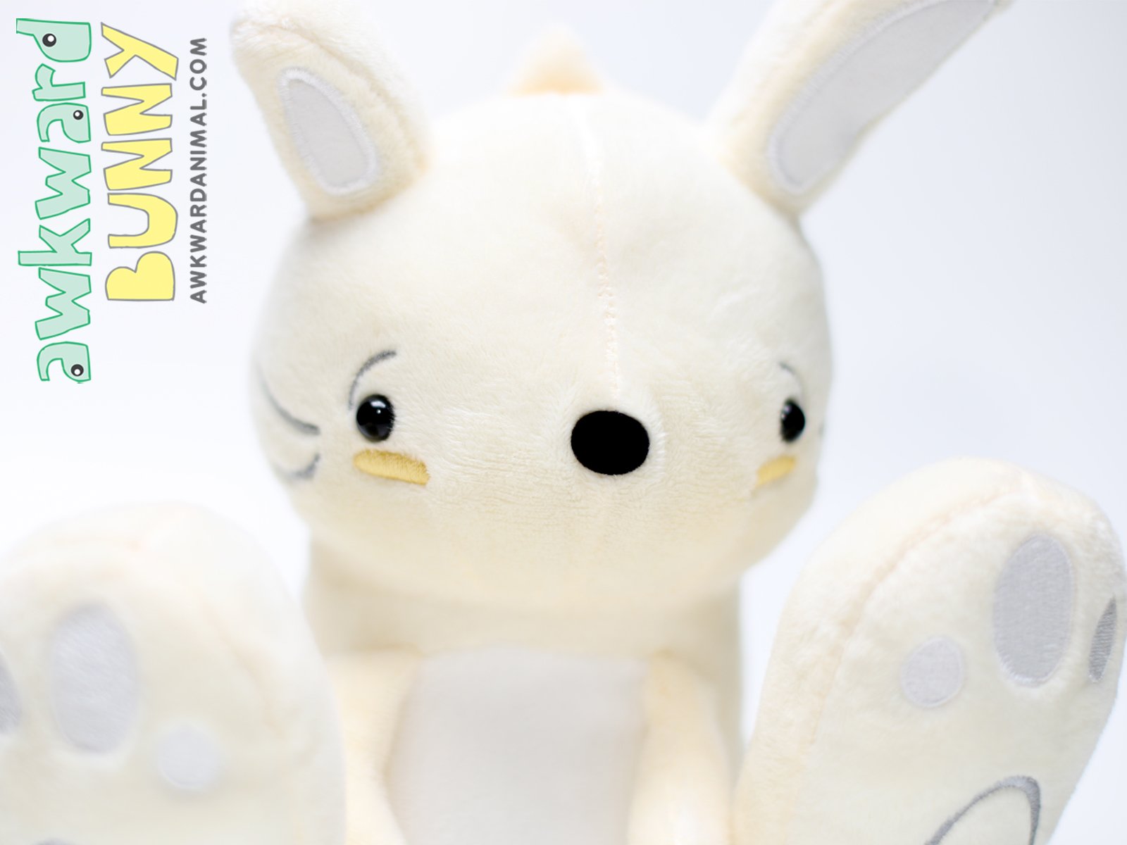 Awkward Bunny Desktop Wallpaper - Stuffed Toy , HD Wallpaper & Backgrounds
