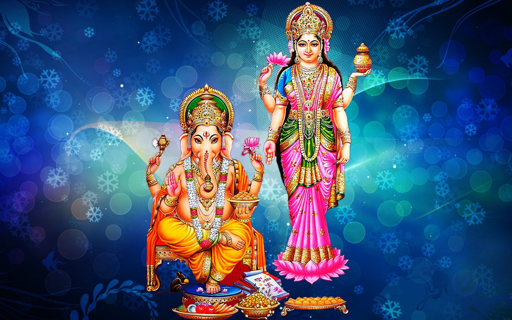 Shree Lakshmi Source - Happy Diwali Ganesh Laxmi , HD Wallpaper & Backgrounds