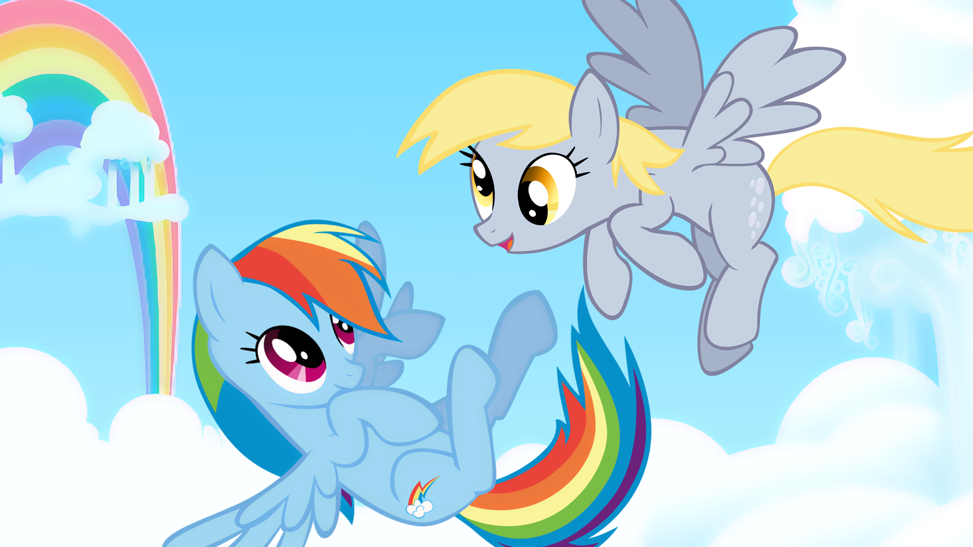 Derpy And Rainbow Dash Wallpaper - Rainbow Dash And Derpy , HD Wallpaper & Backgrounds