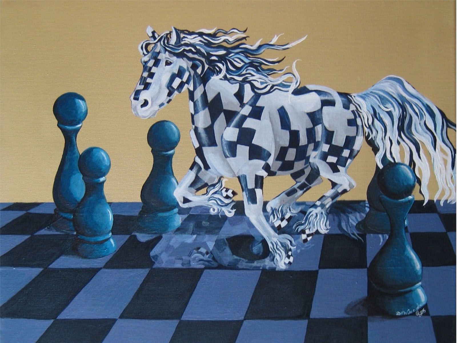 Xadrez Wallpaper Hd - Abstract Painting Of Chess , HD Wallpaper & Backgrounds