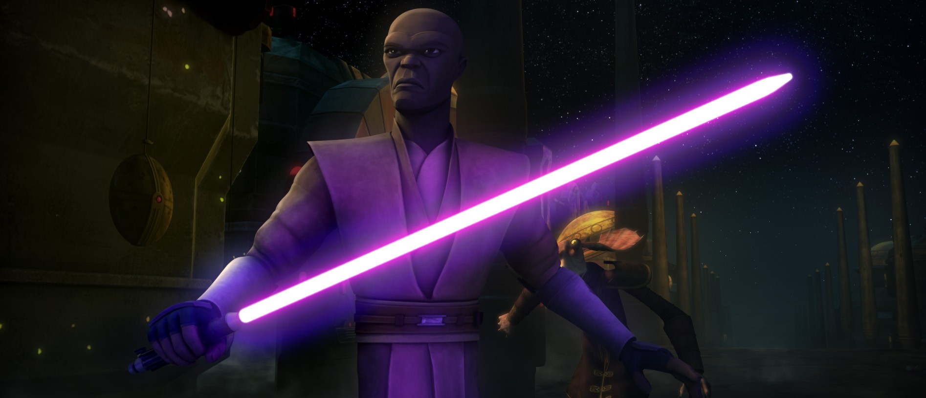 Master Windu In Star Wars The Clone Wars , HD Wallpaper & Backgrounds