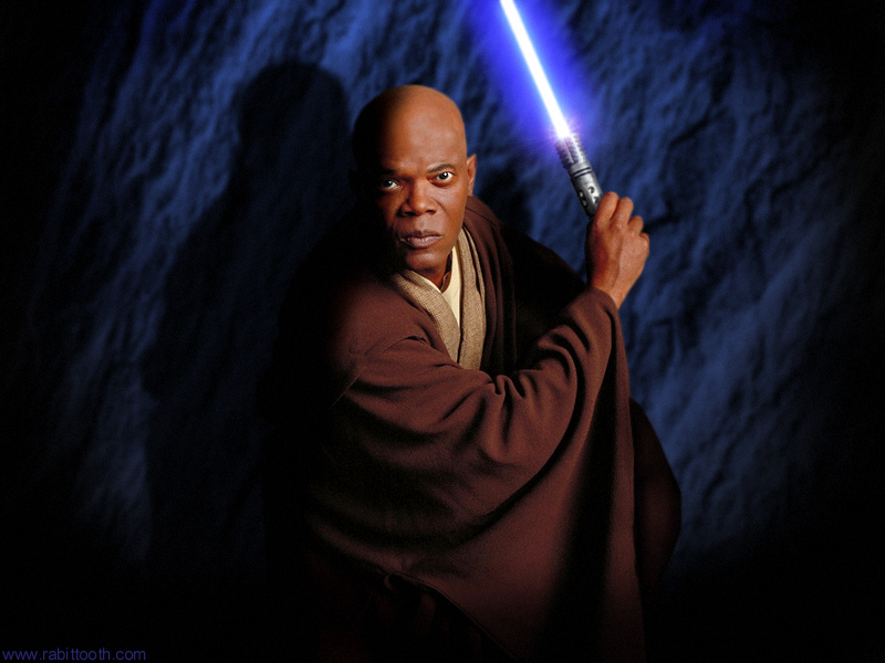 Macewinduwallpaperv4 - - Mace Windu Blue Saber , HD Wallpaper & Backgrounds