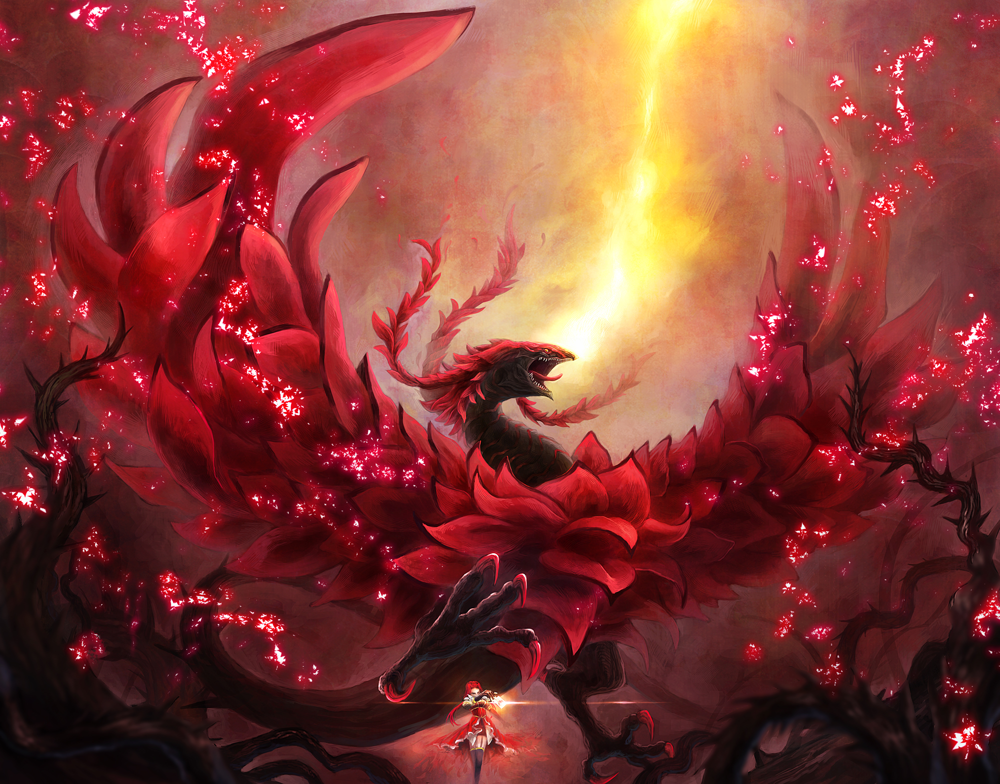 Post Your Yu Gi Oh Wallpapers Here Yugi - Black Rose Dragon , HD Wallpaper & Backgrounds