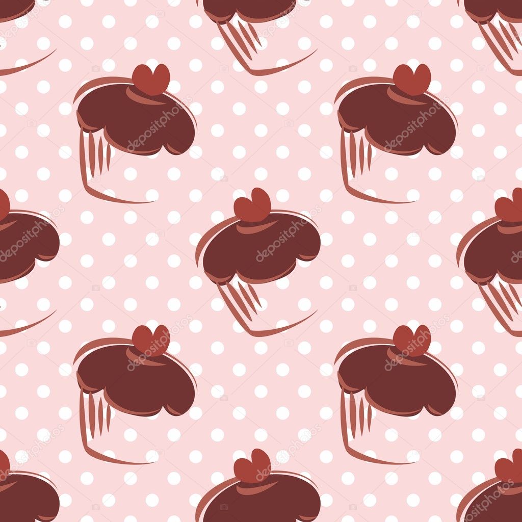 Seamless Vector Pattern With Chocolate Cupcakes, Muffins, - Pastelitos Sin Fondo , HD Wallpaper & Backgrounds
