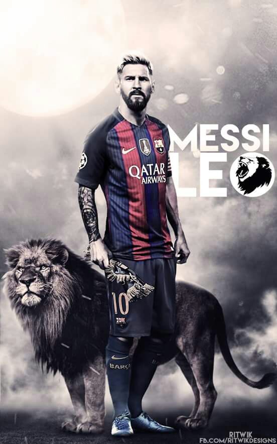 Wallpaper De Futebol Messi Leo - Messi Y Un Leon , HD Wallpaper & Backgrounds