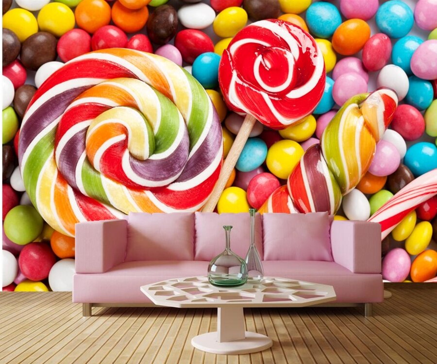 Papel De Parede, Doces Alimentos Doces Wallpapers, - Colorful Lollipop , HD Wallpaper & Backgrounds