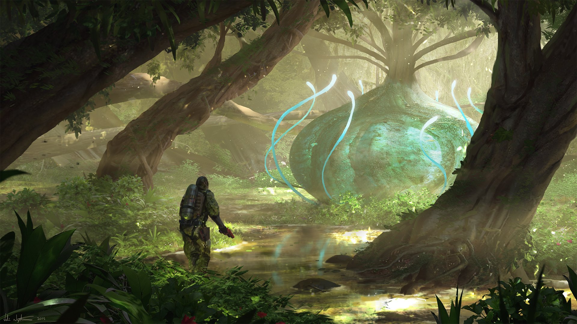 Tree - Alien Forest Concept Art , HD Wallpaper & Backgrounds