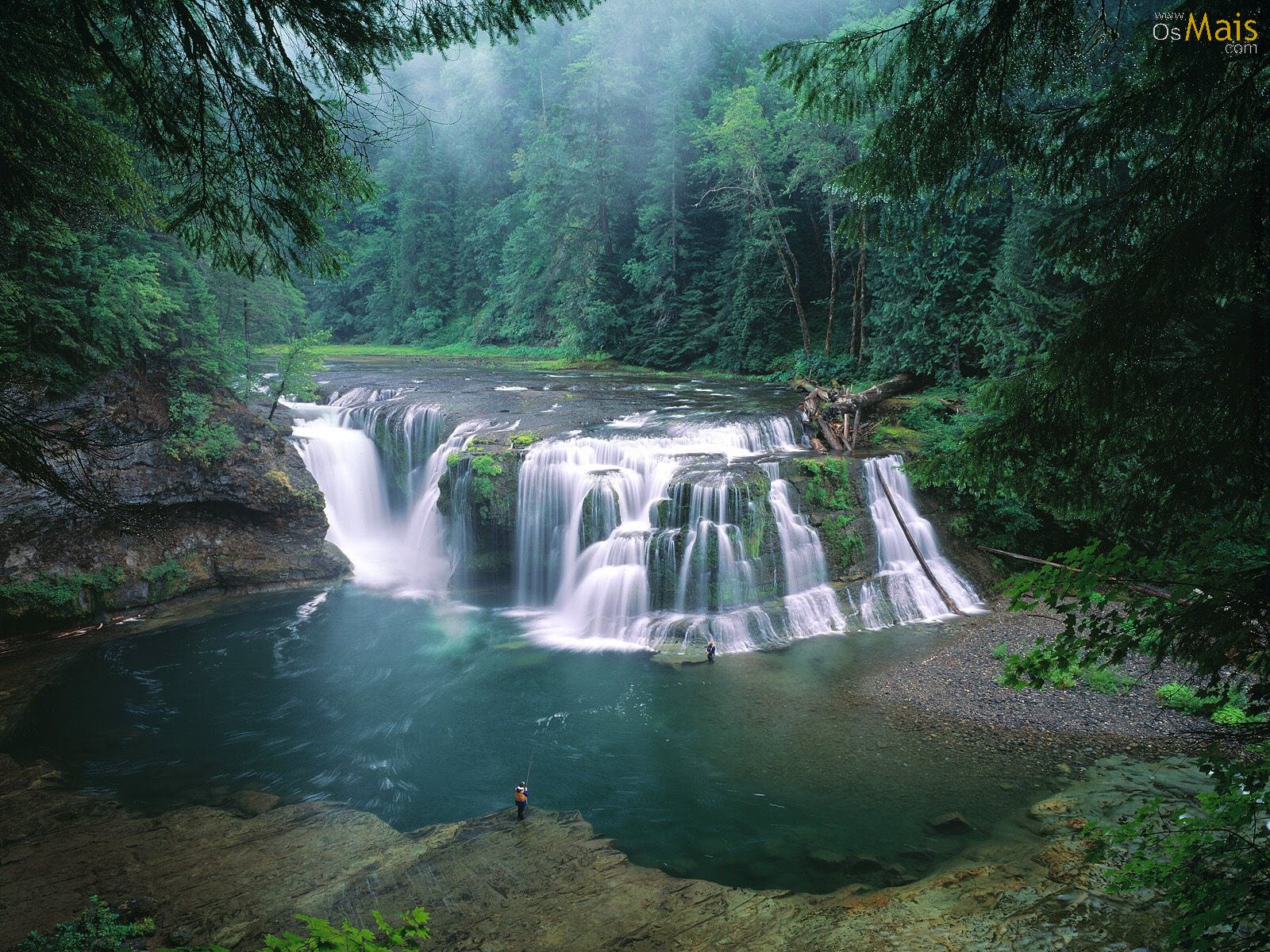 Cachoeira Rio Floresta Wallpaper - Lewis River , HD Wallpaper & Backgrounds