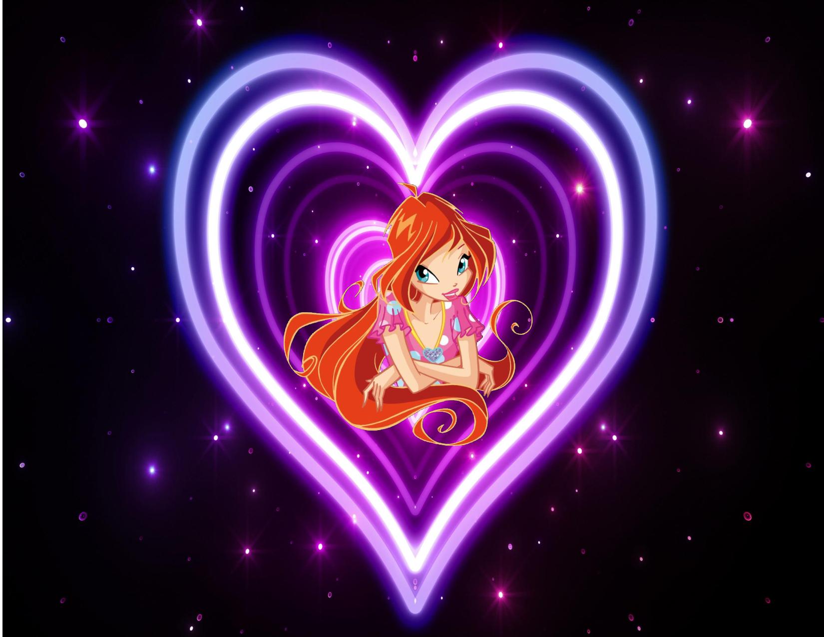 Everything Winx Wallpaper Titled Bloom Coração Neon - Neon Background , HD Wallpaper & Backgrounds