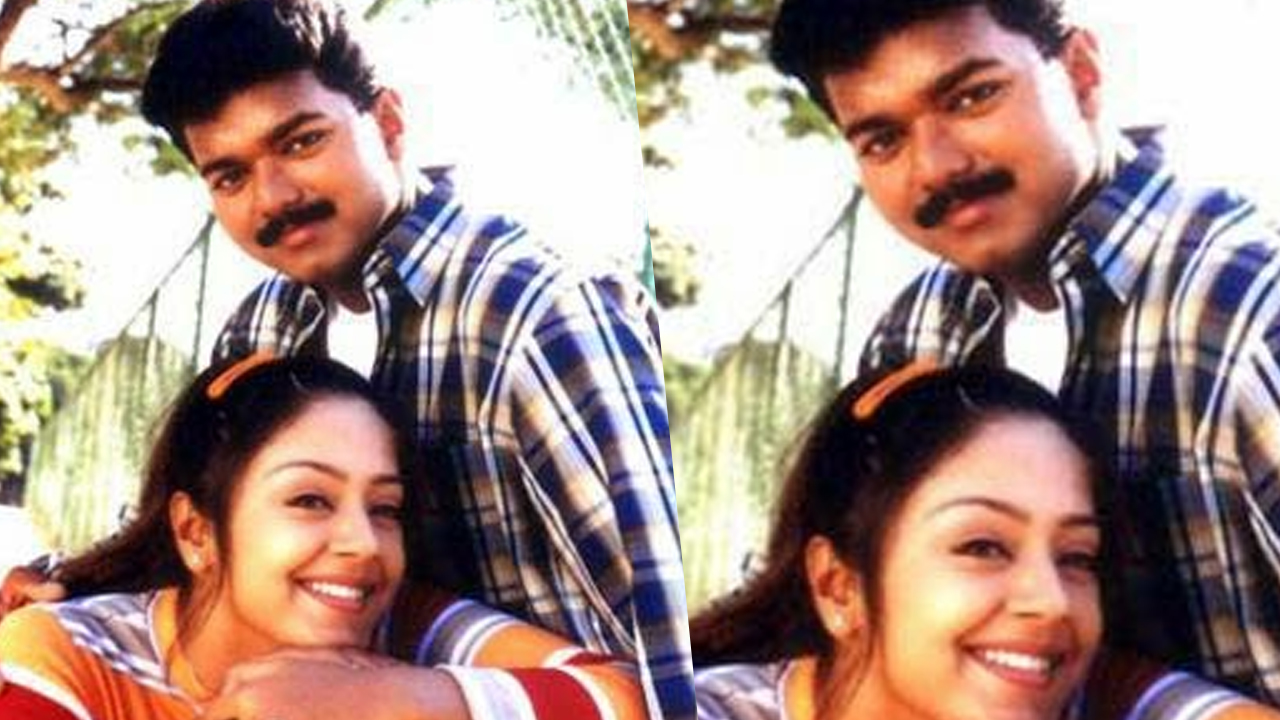 An Unseen Still Of Jyothika And Vijay From The Sets - Kushi Tamil Movie Stills , HD Wallpaper & Backgrounds