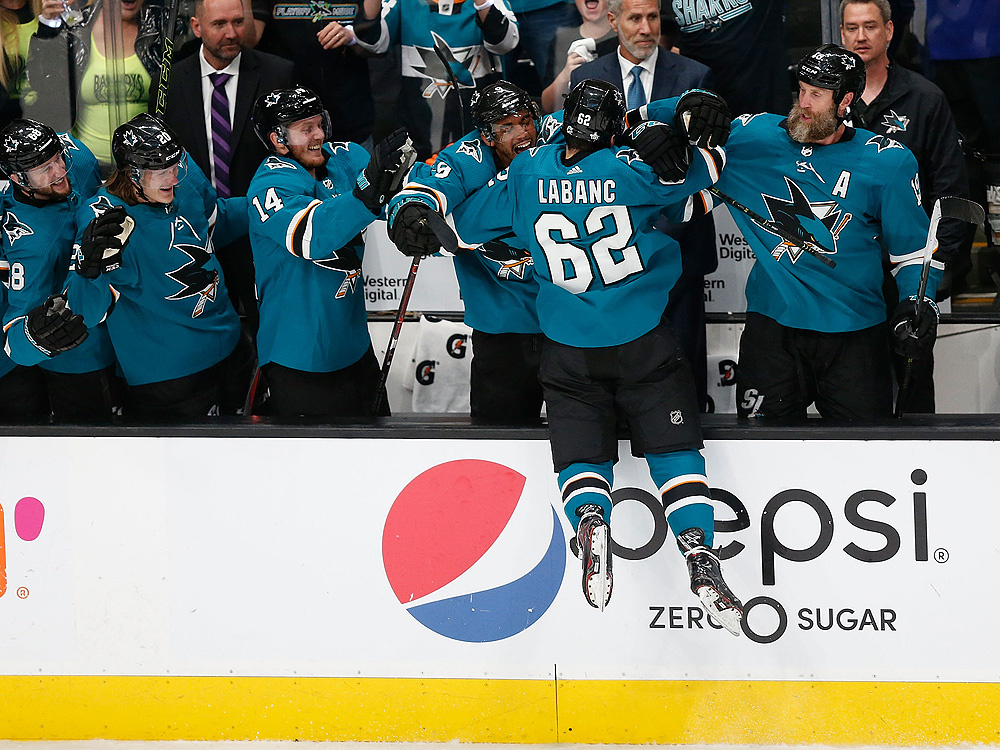Kevin Labanc Of The San Jose Sharks Celebrates With - Pepsi , HD Wallpaper & Backgrounds