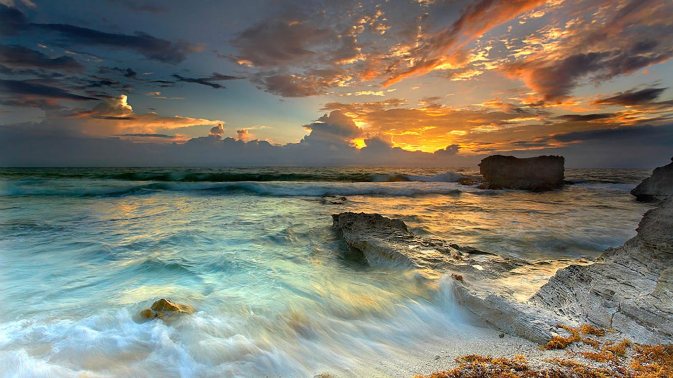 Sea Coastal Sky Blue Coastline Waves Beautiful Skies - Isla Mujeres , HD Wallpaper & Backgrounds