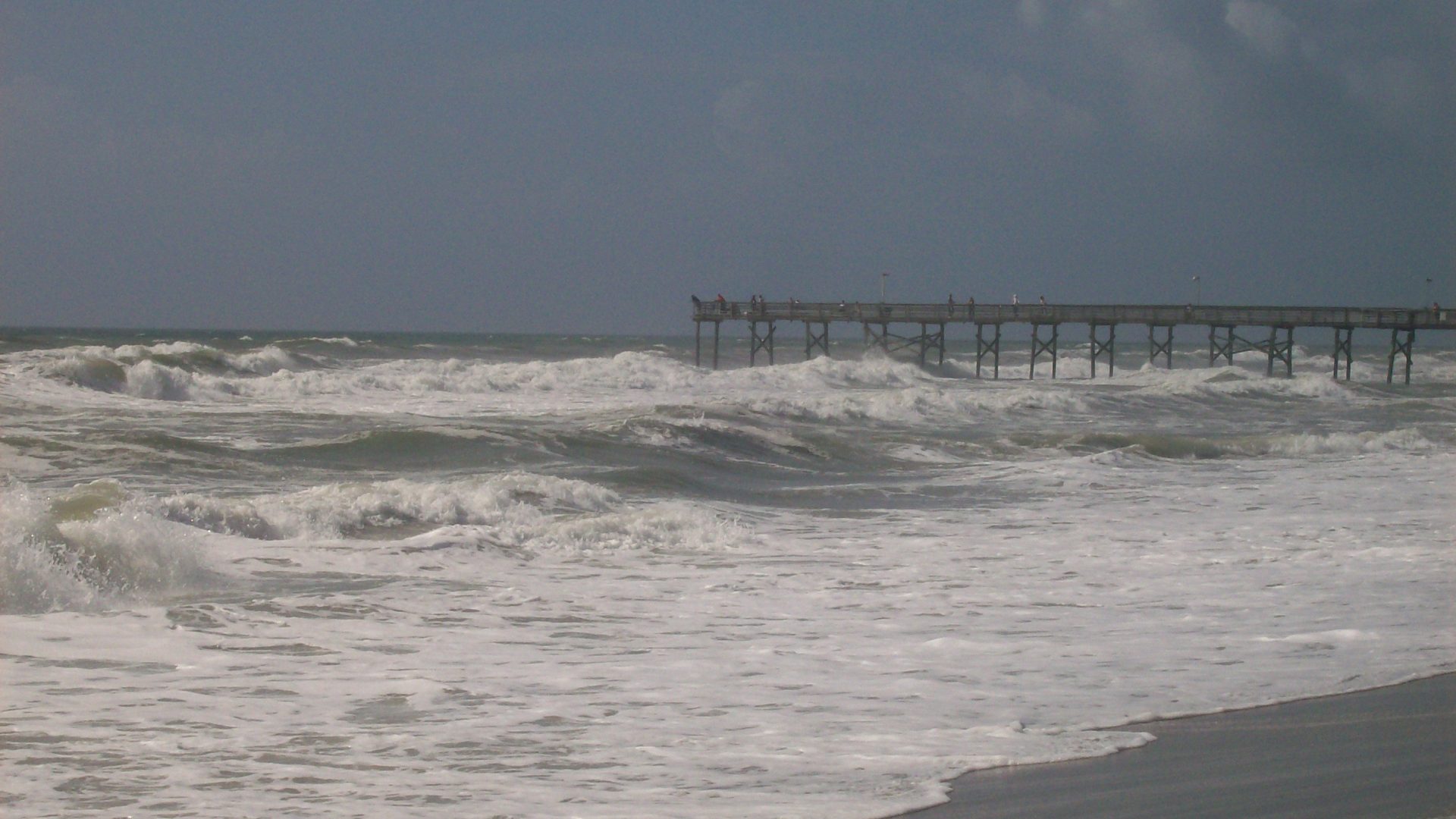 Atlantic Pier Beach Storm Ocean Stormy Waves Live Wallpaper - Sea , HD Wallpaper & Backgrounds