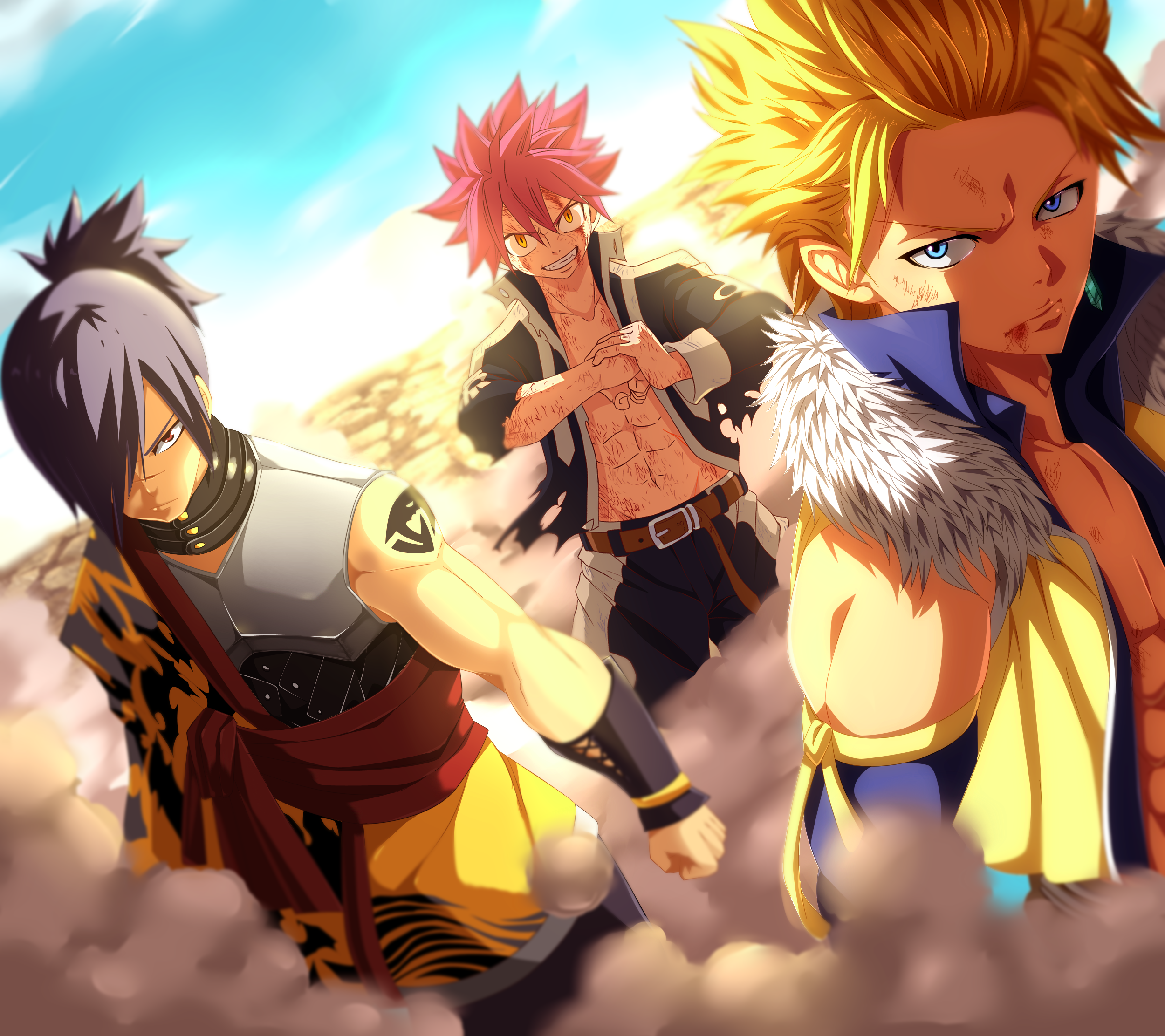 Fairy Tail Hd Wallpaper - Natsu Sting And Rogue , HD Wallpaper & Backgrounds