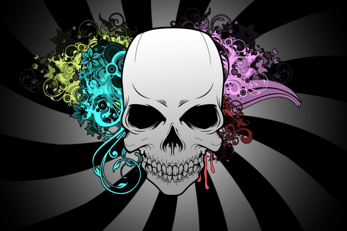 Floral, Skull, Craneo, Esqueleto Wallpaper Download - Skull , HD Wallpaper & Backgrounds