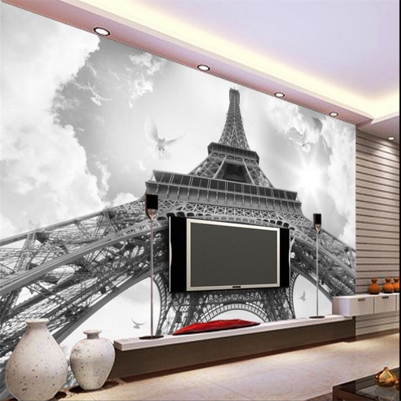 Beibehang Personalizado 3d Papel De Pared Francia París - Eiffel Tower , HD Wallpaper & Backgrounds