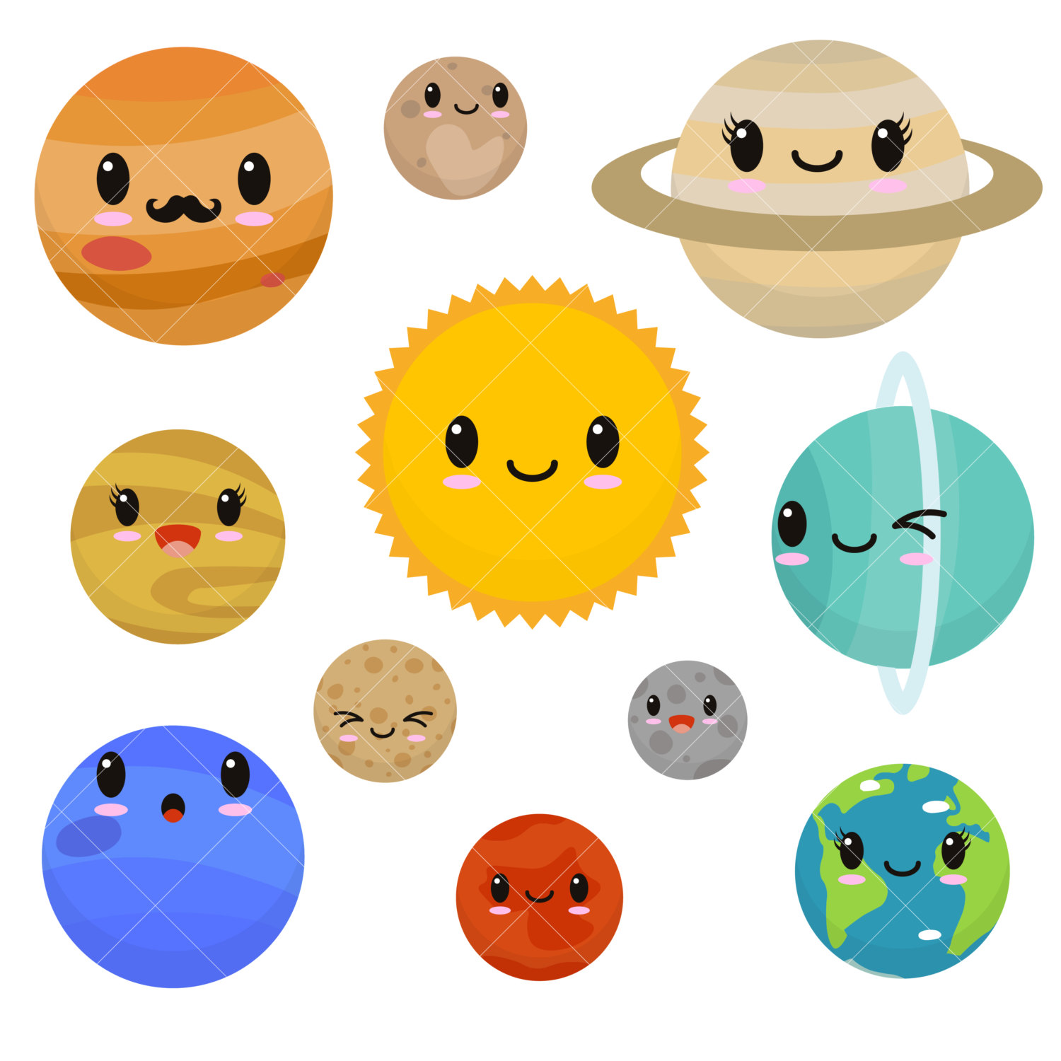 Planet Clipart Jupiter - Dibujos De Planetas Kawaii , HD Wallpaper & Backgrounds