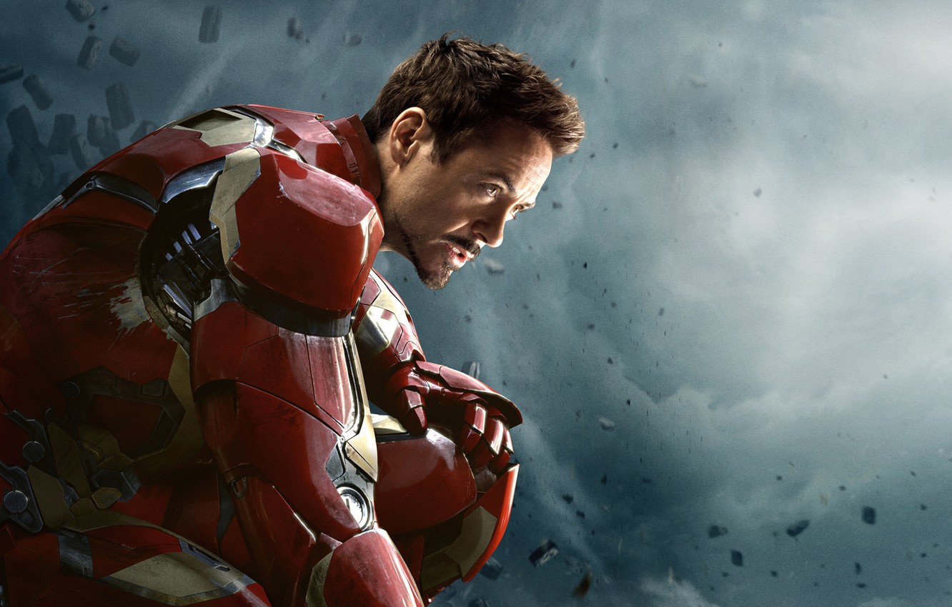 Photo Wallpaper Action, Metal, Fantasy, Clouds, Sky, - Iron Man Tony Stark Hd , HD Wallpaper & Backgrounds