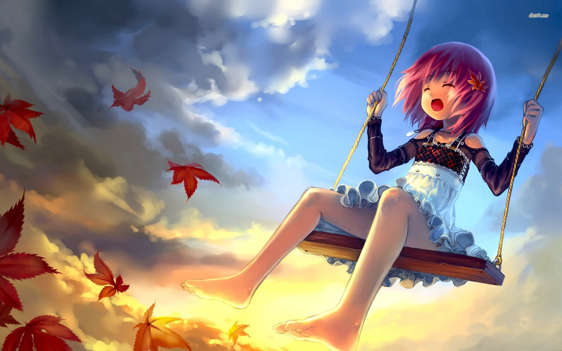 Girl On The Swing Wallpaper - Anime Dreamer Girl , HD Wallpaper & Backgrounds