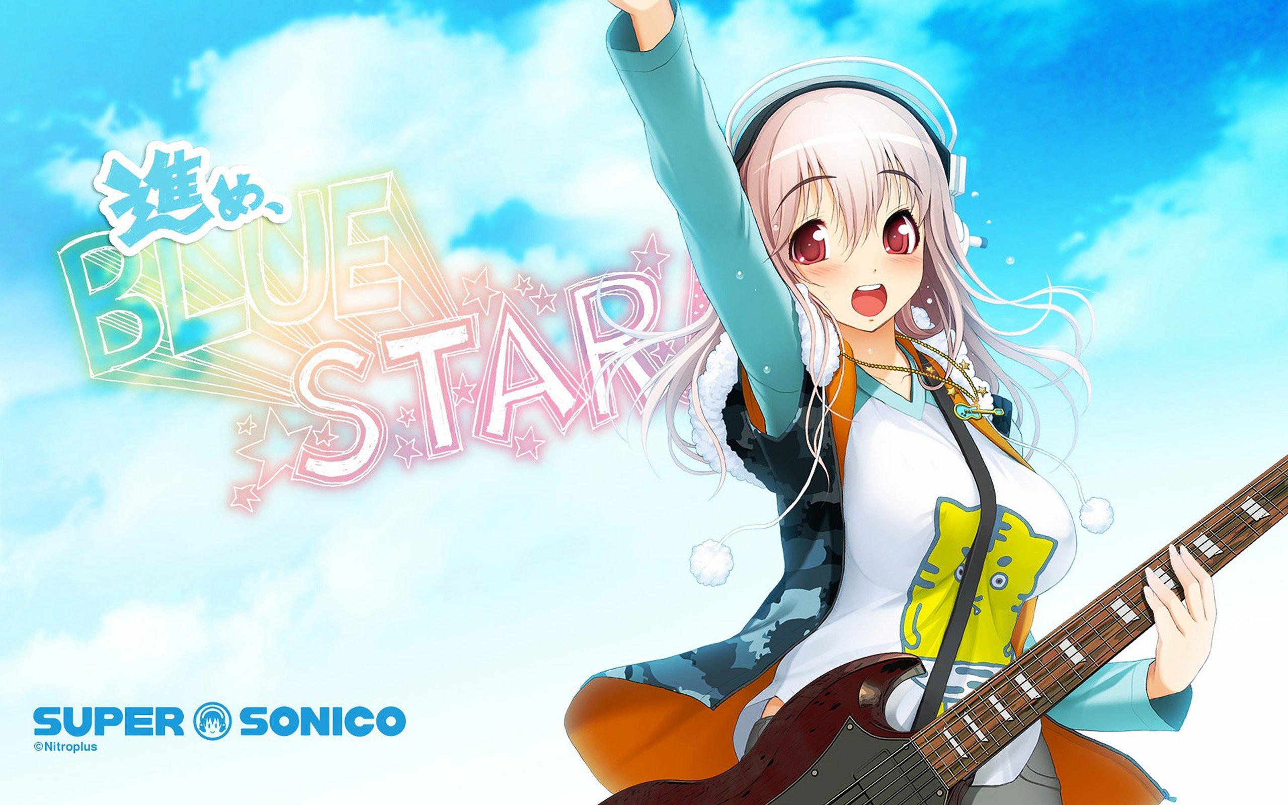 Anime, Anime Girls, Super Sonico, Red Eyes, Pink Hair, - Anime Girl Music Wallpaper Hd , HD Wallpaper & Backgrounds