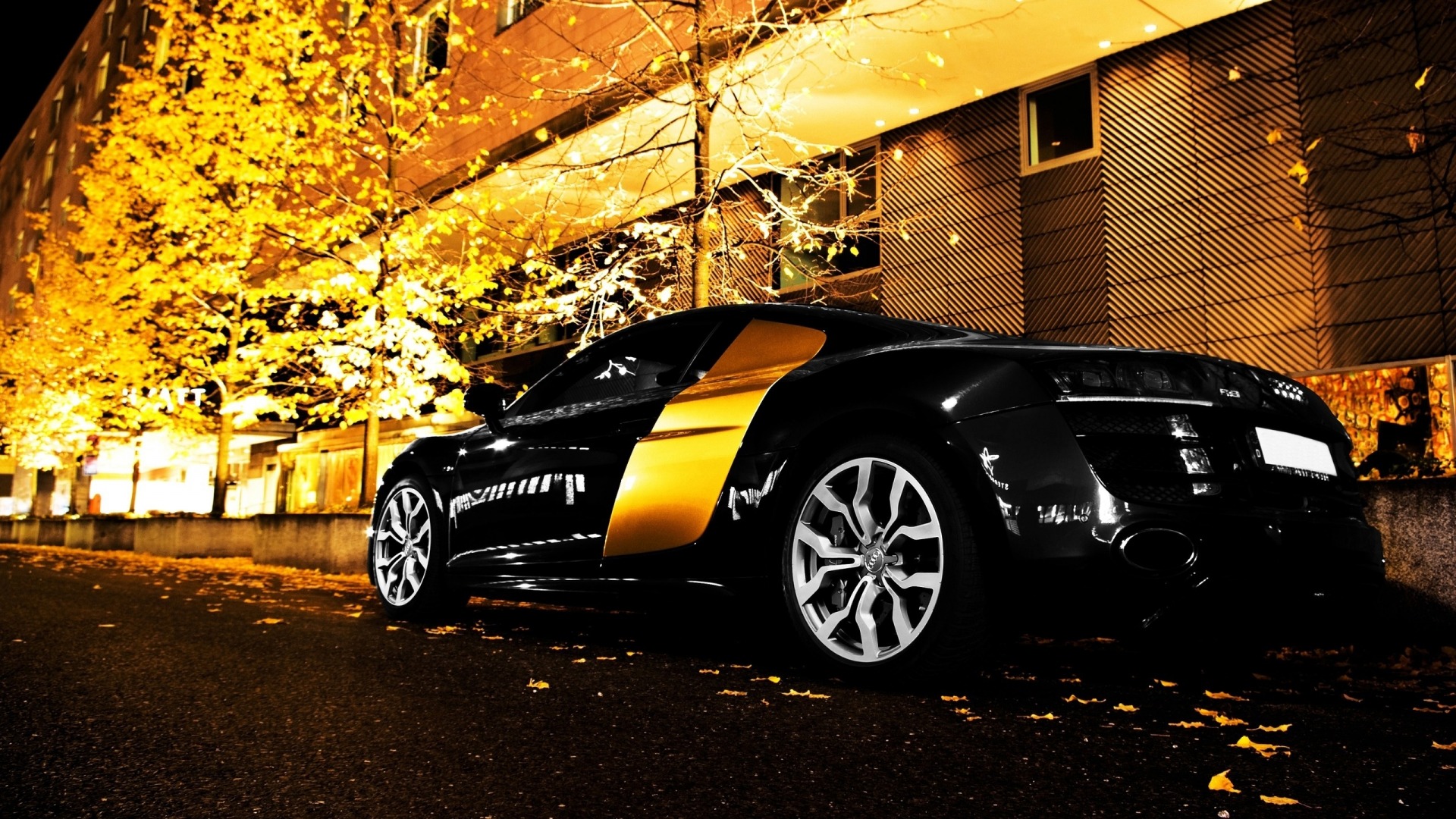 Cool Car Wallpapers Free Download - Audi R8 Black And Yellow , HD Wallpaper & Backgrounds