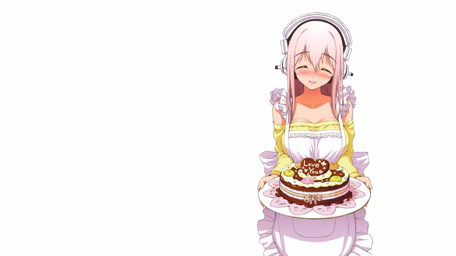 Thumb Image - Super Sonico With Cake , HD Wallpaper & Backgrounds