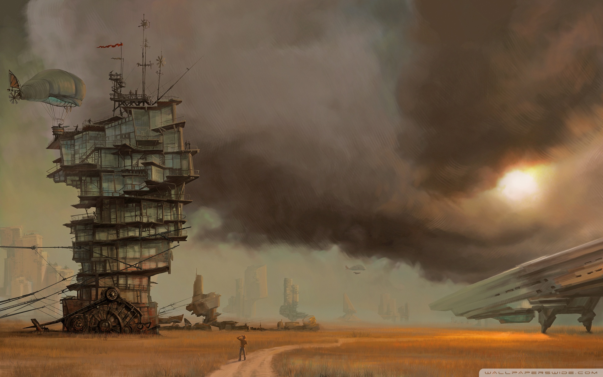 Steampunk Landscape , HD Wallpaper & Backgrounds