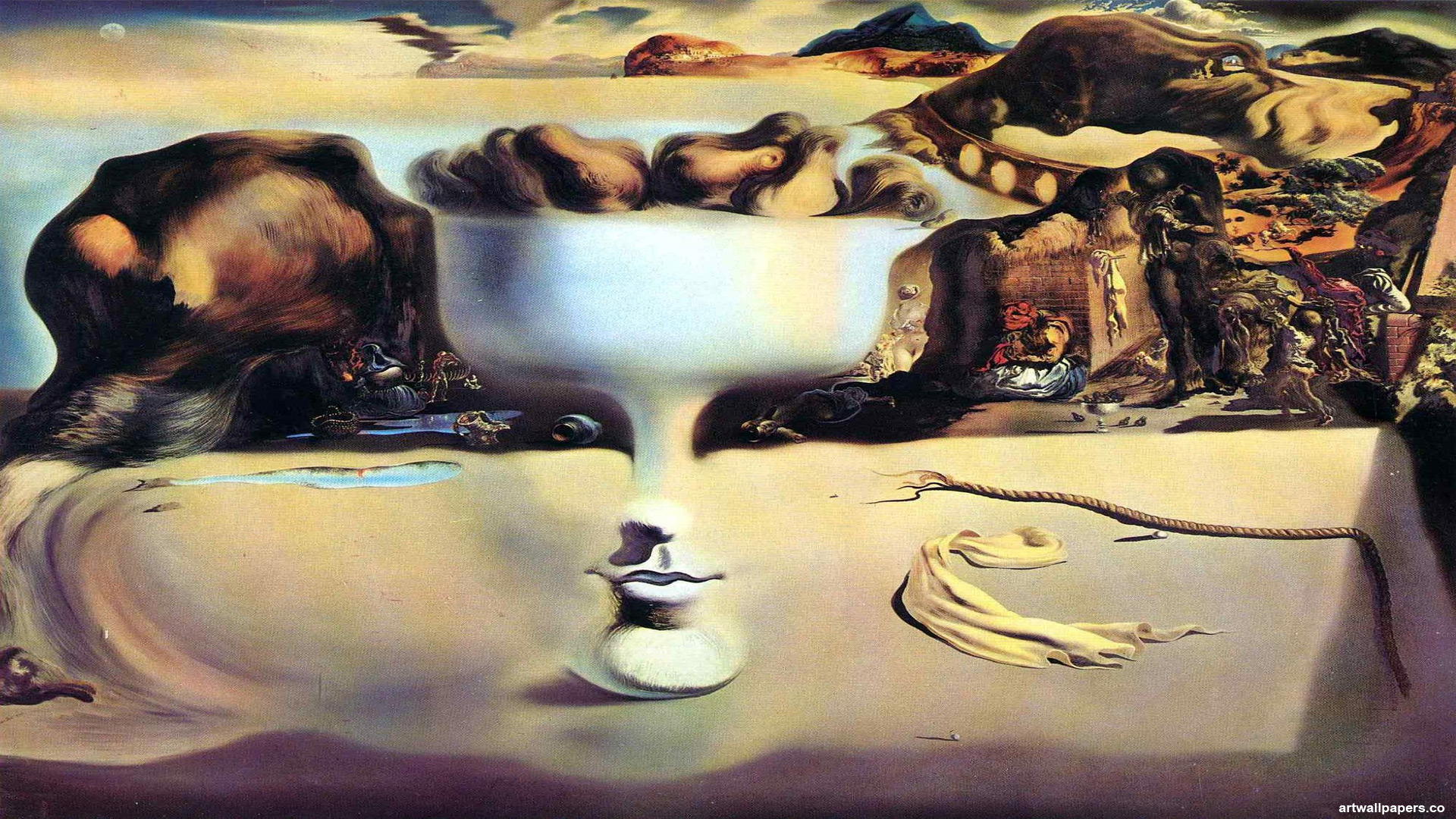 Salvador Dali Wallpapers 1080p - Salvador Dali Apparition Of Face And Fruit Dish On , HD Wallpaper & Backgrounds