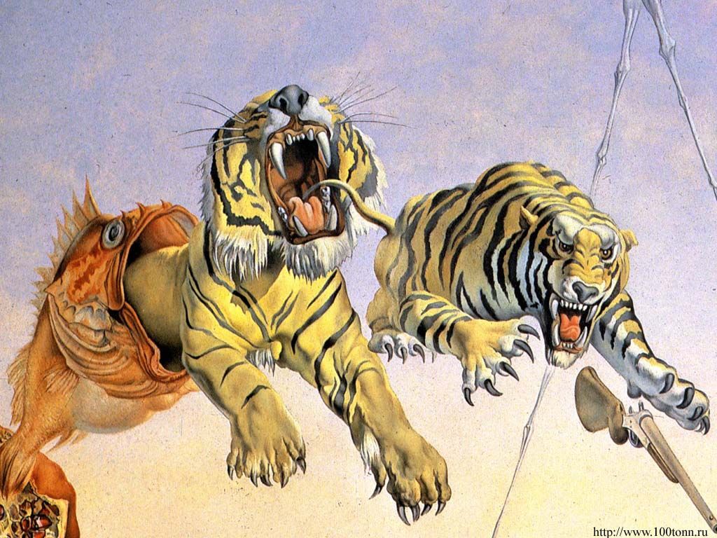 Salvador Dali Paintings Tiger , HD Wallpaper & Backgrounds