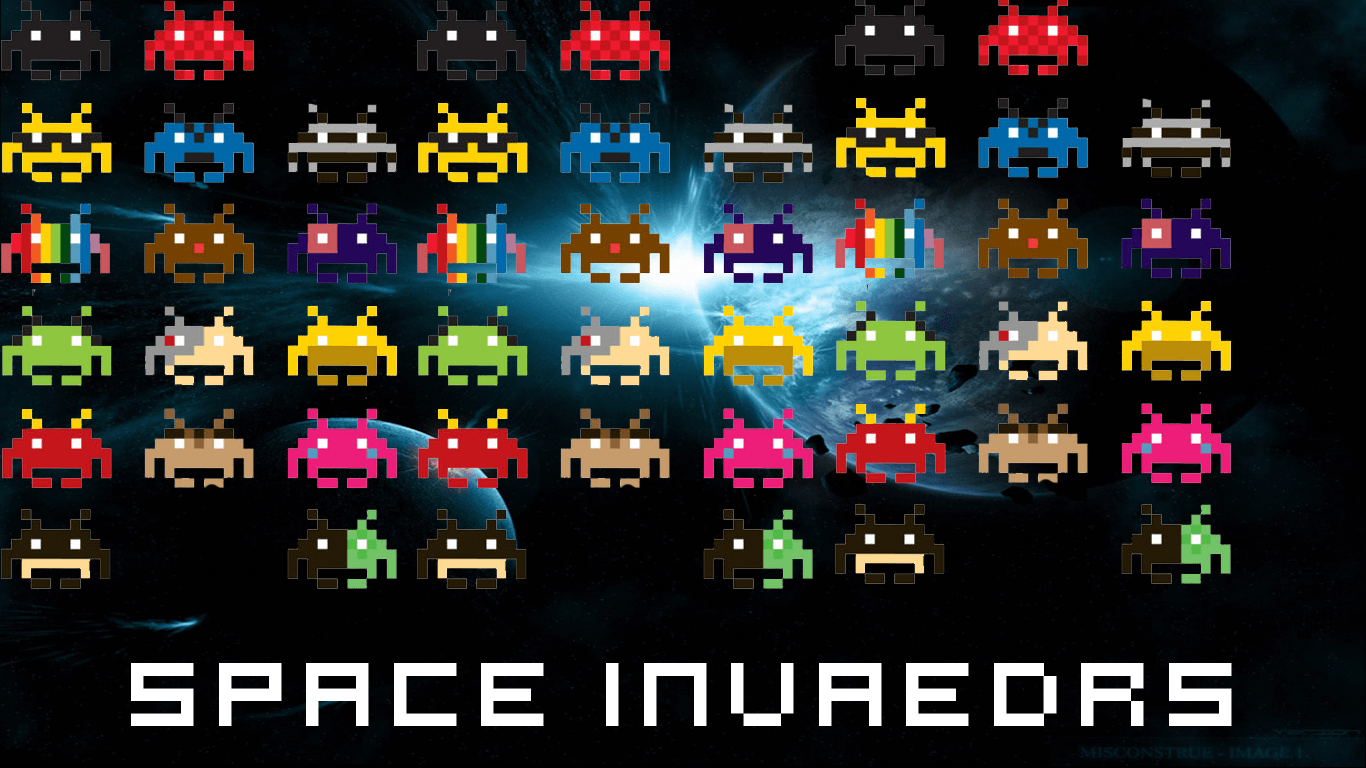 Space Invader Wallpaper › Picserio - 80's Arcade Games , HD Wallpaper & Backgrounds