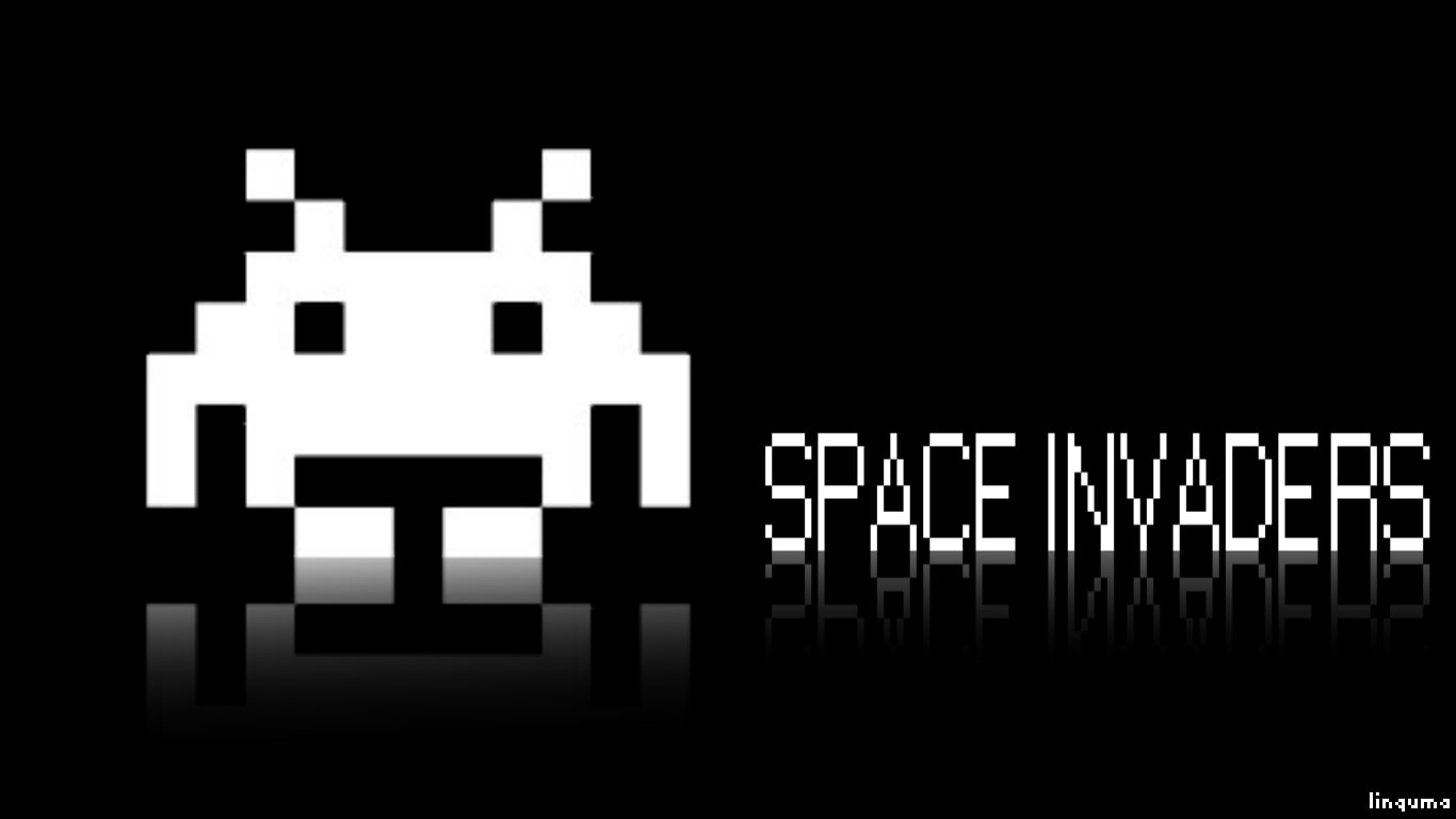 Retro Games, Space Invaders, Black Background, Studio - Space Invaders , HD Wallpaper & Backgrounds